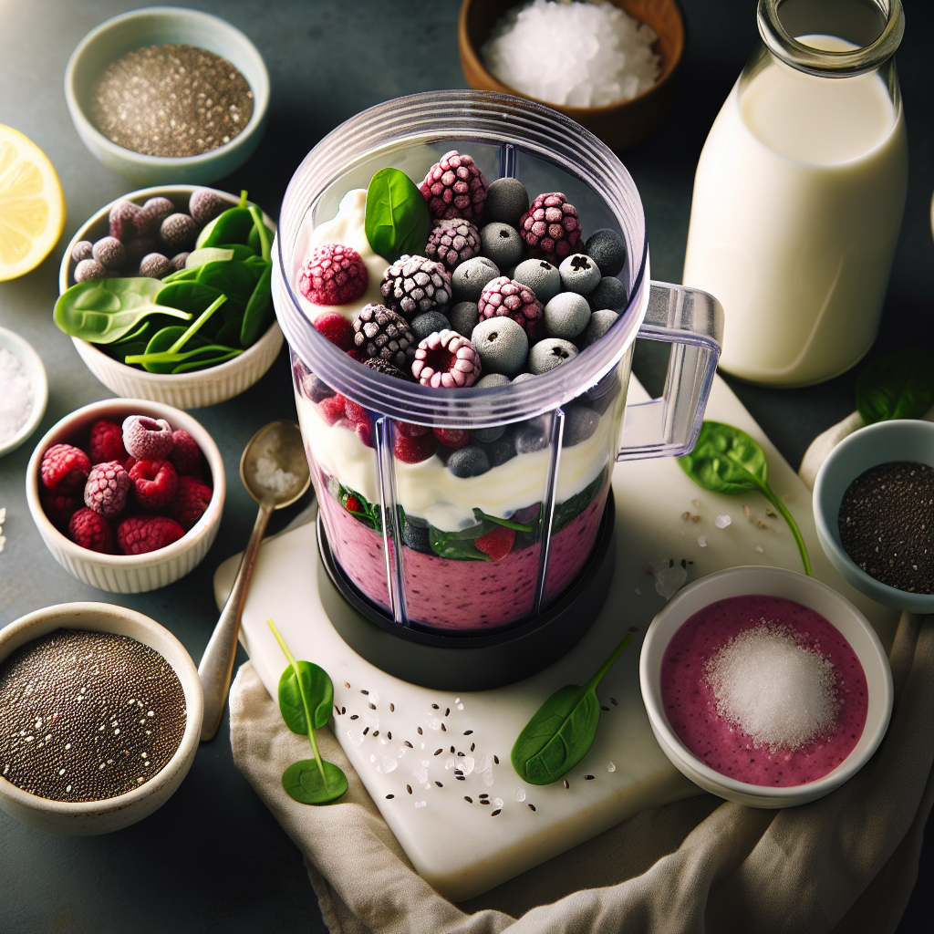 Picture of Fruits put into a Blender to make a Smoothie